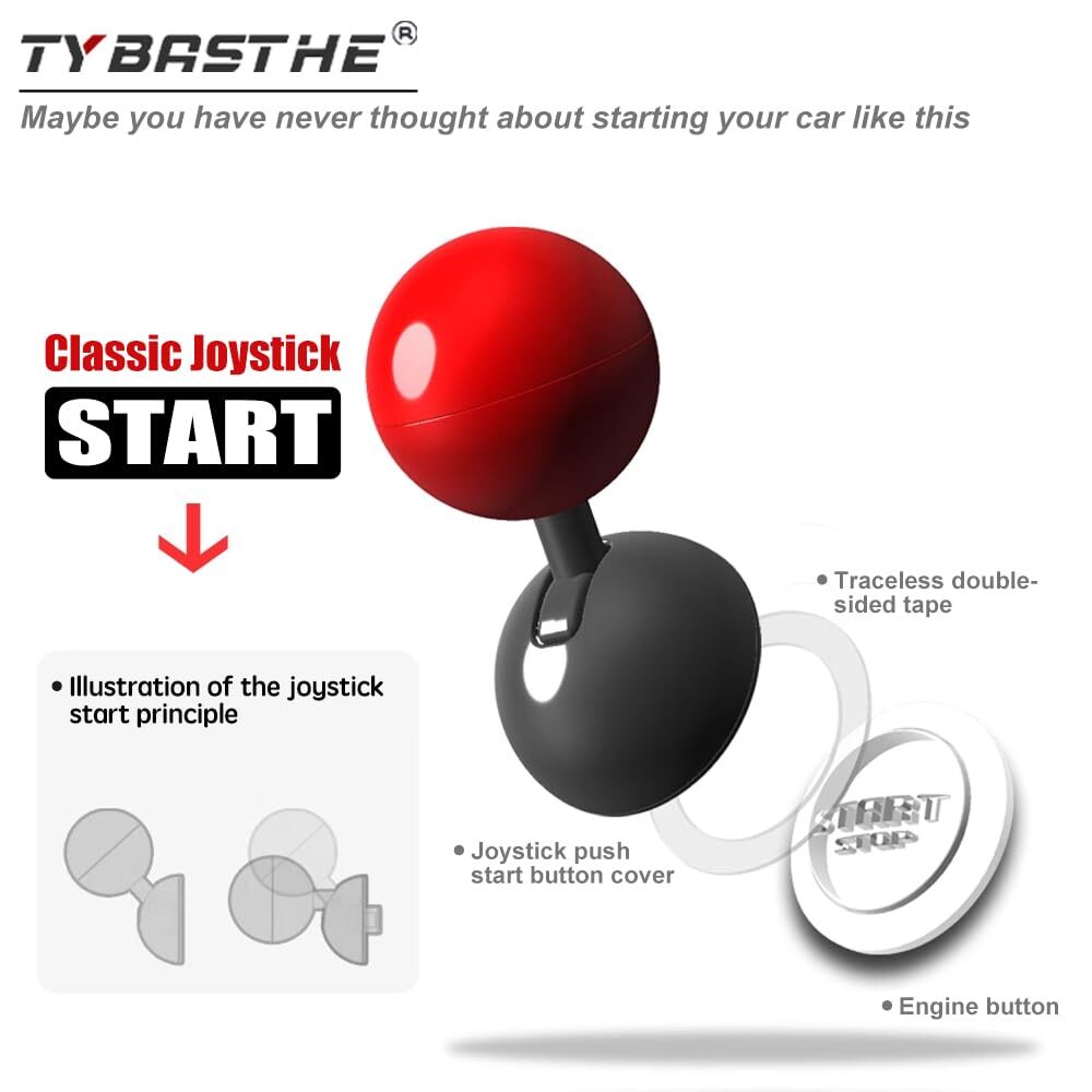 Push Start Button Cover Metal Joystick Car Engine Start Stop Button Cover Pro…
