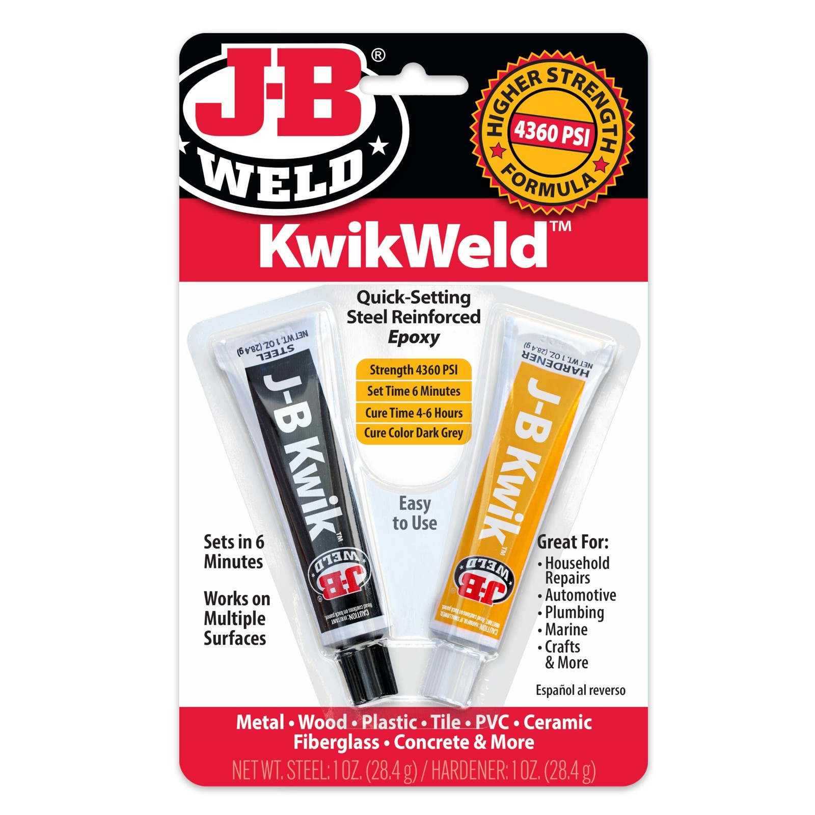 8276 KwikWeld Quick Setting Steel Reinforced Epoxy – Dark Grey 2 oz