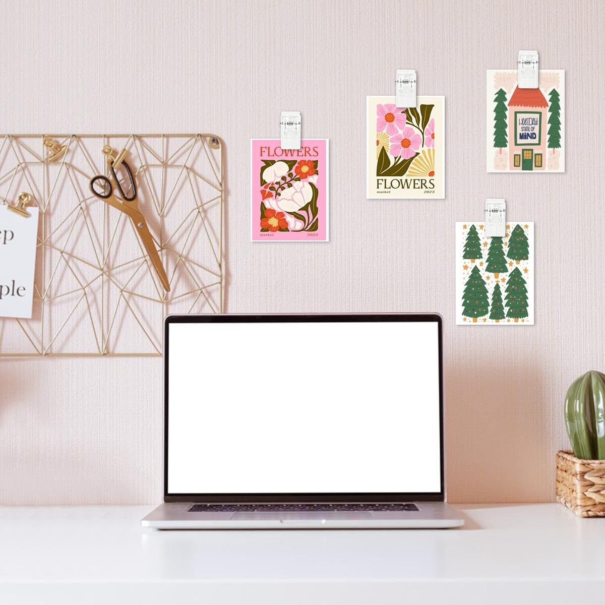 20 Pcs Self Adhesive Clips for Wall Hanging Photo Tapestry Poster Paper