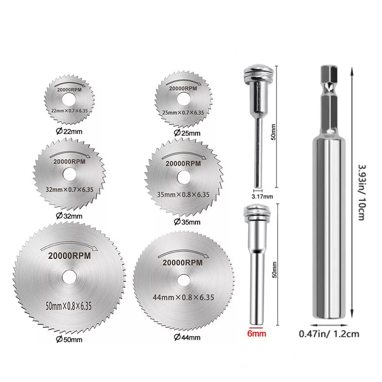 Inside Pipe Cutter with 6 Blades 2 Mandrels 1 Hex Shank Bit For PVC Plastic Pipe