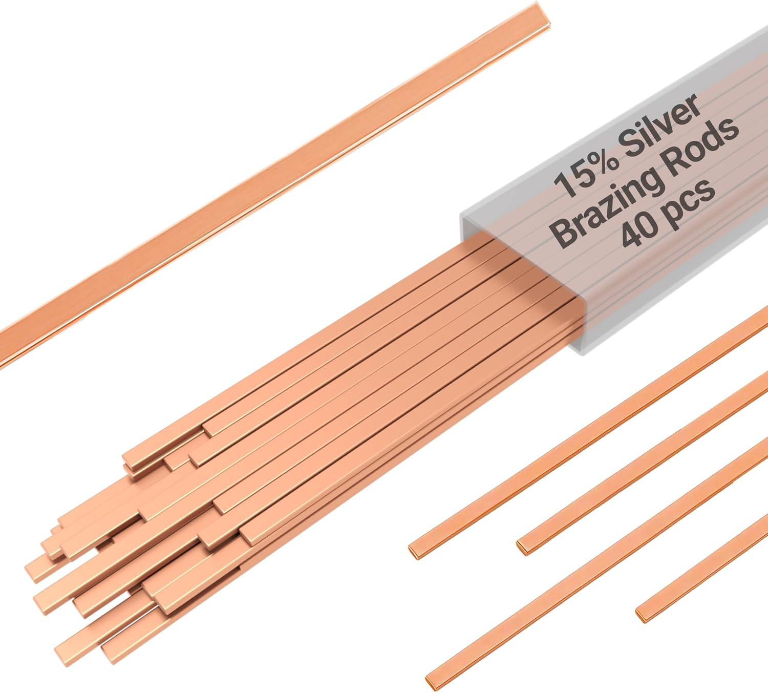 15% Silver Brazing Rods AWS Bcup-5 40 Sticks Silver Solder Phos Copper Brazing