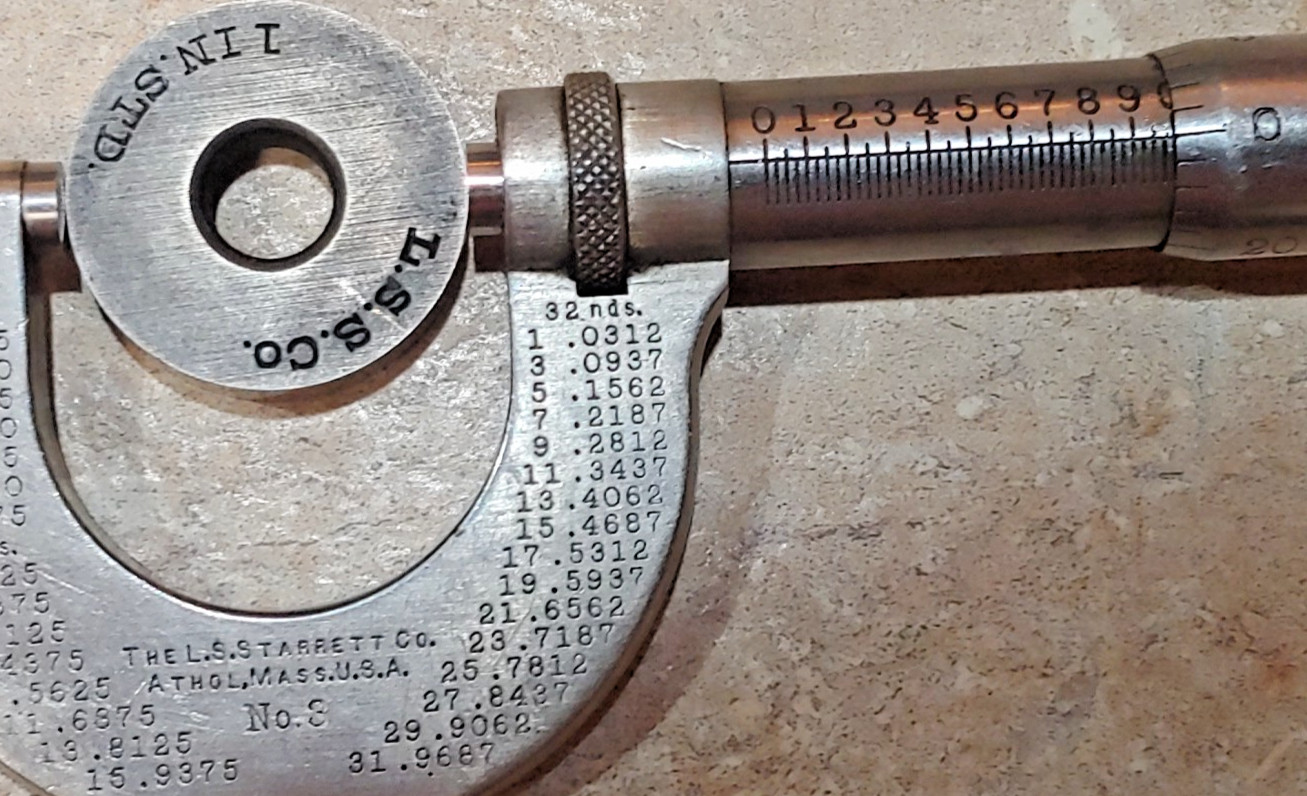 2- L.S. Starrett Micrometers No. 2 & 3, 0-1″ and 1″-2″ Wood box w/standard USA