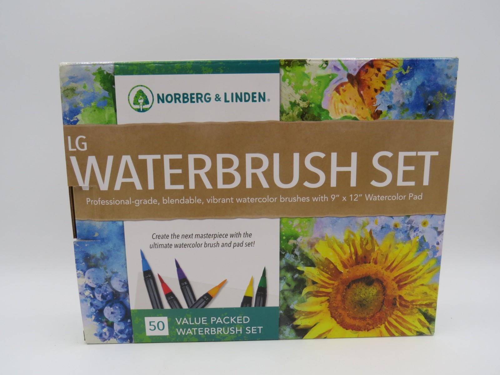 Norberg & Linden Real Waterbrush Set 48 Watercolor Paint Multicolor NEW