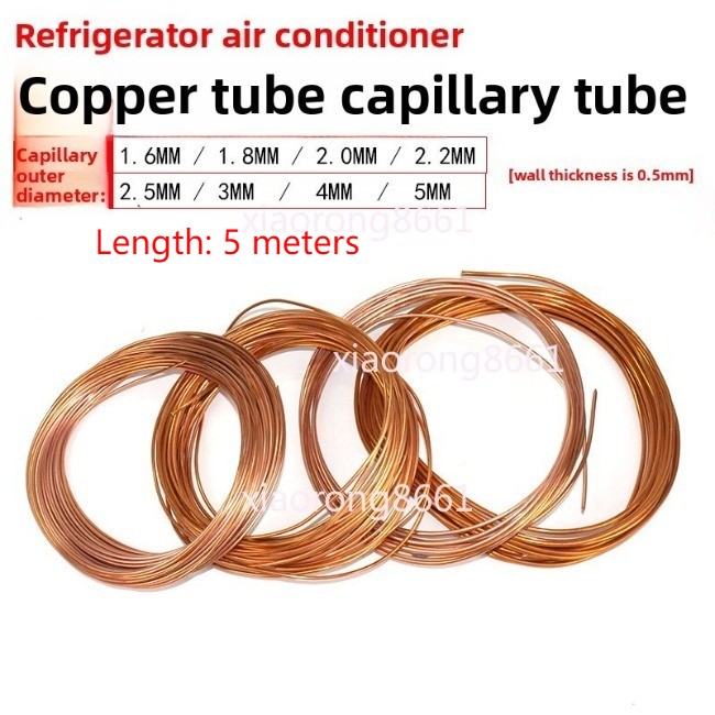Refrigeration Tubing Copper Tubing Coil Capillary OD1.6 /2.0 /2.5 /3.0 /19.05mm