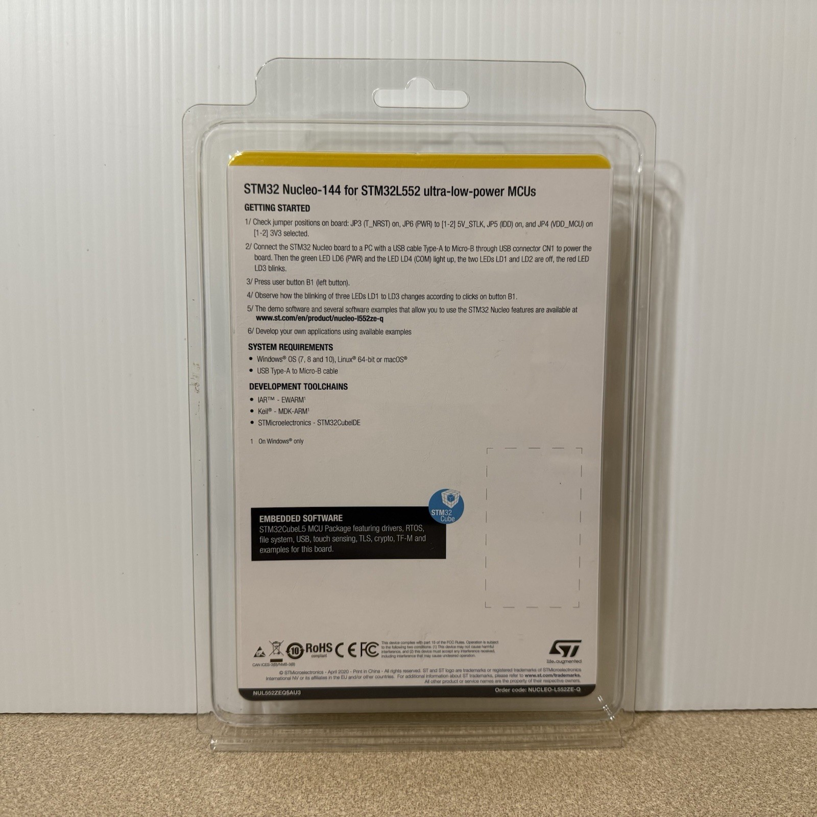STMicroelectronics | STM32 | Nucleo-144 | STM32L552 |