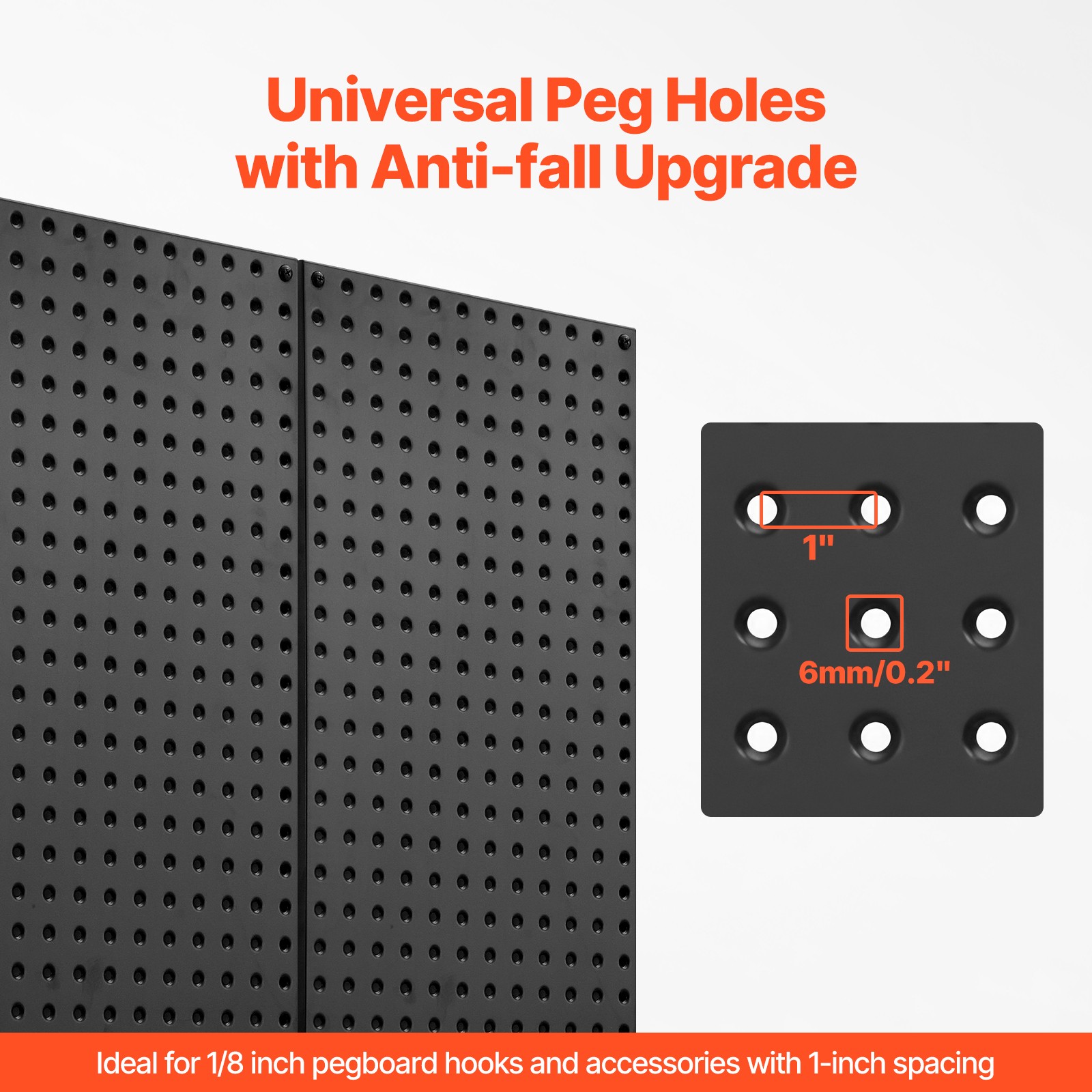 VEVOR Metal Pegboard Panels 3 Pcs 24″ x 12″ Wall Organizer for Garage Tool