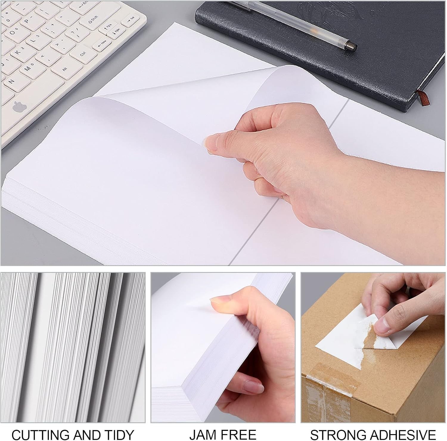 1000 Labels/500 Sheets Half Sheet Self Adhesive Shipping Labels for Laser & I…