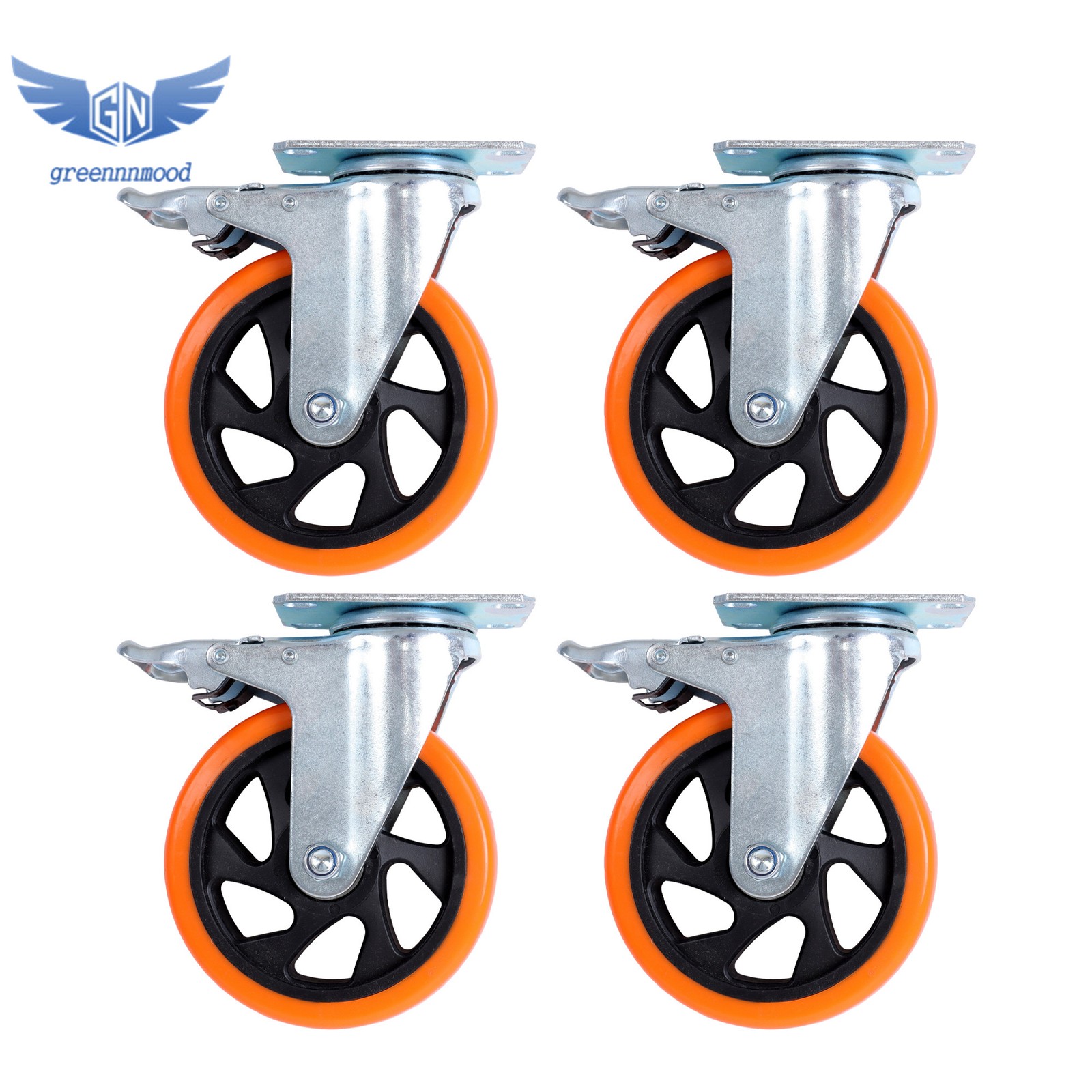 5 inch Swivel Caster Wheels with Dual Locking, Heavy Duty Castors Set of 4