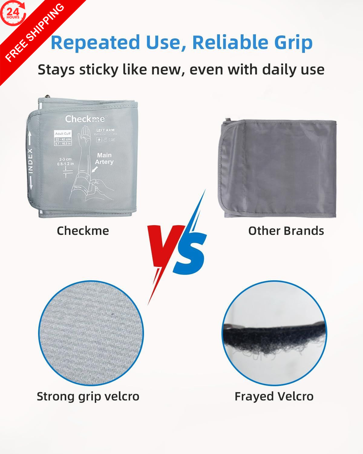 Checkme Universal L Blood Pressure Cuff for 8.6″-16.5″(22-42cm), Adult Large
