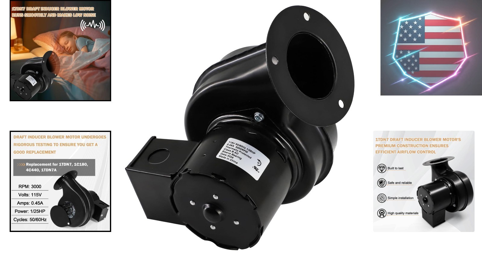 Draft Inducer Blower Motor Replacement for Dayton 1C180 4C440, Fasco 7021-346…