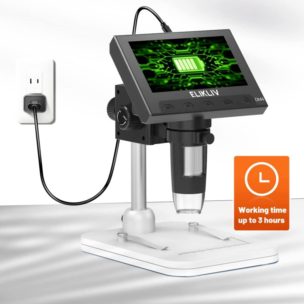 1000X 4.3″ Coin LCD Digital 1000x Magnifier w/8 Adjustable LED Lights Used