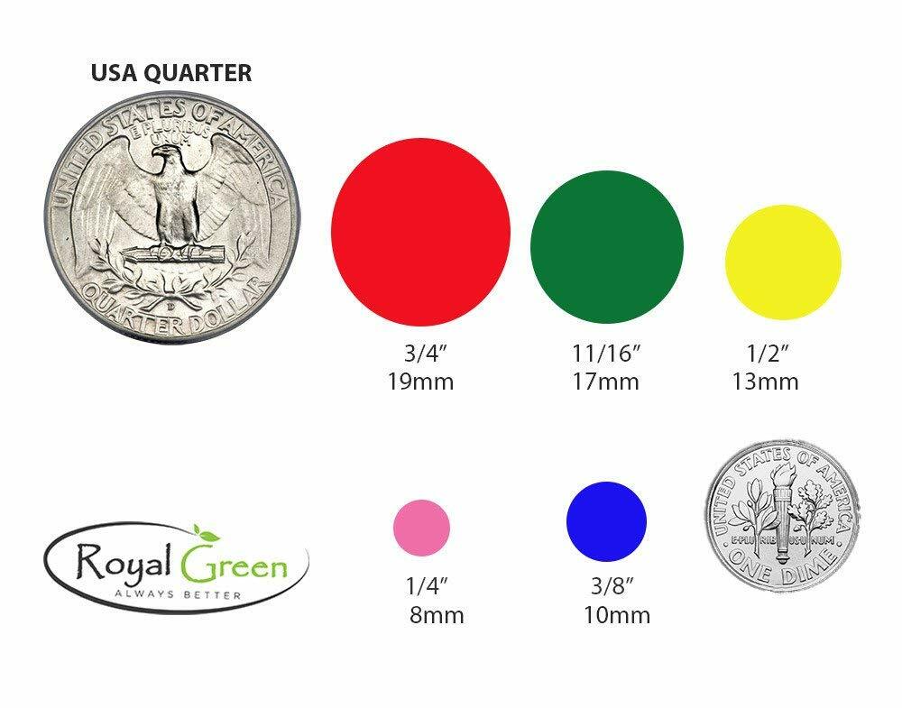 Royal Green Color Coding Labels 3/4″ Inch Round Dot 17mm Organizing Art Stickers