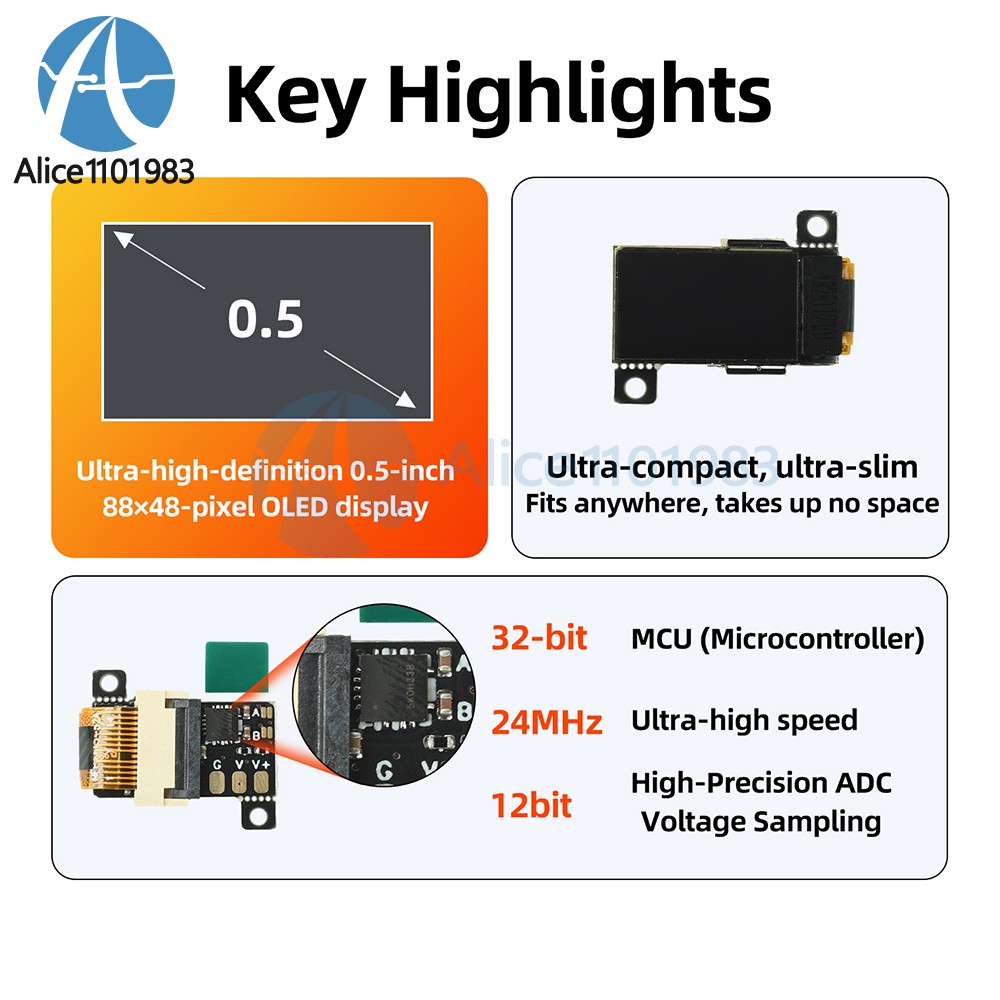 DC 0-30V Digital Voltmeter 0.5-inch OLED Ultra-Slim Mini Embedded Voltage Gauge