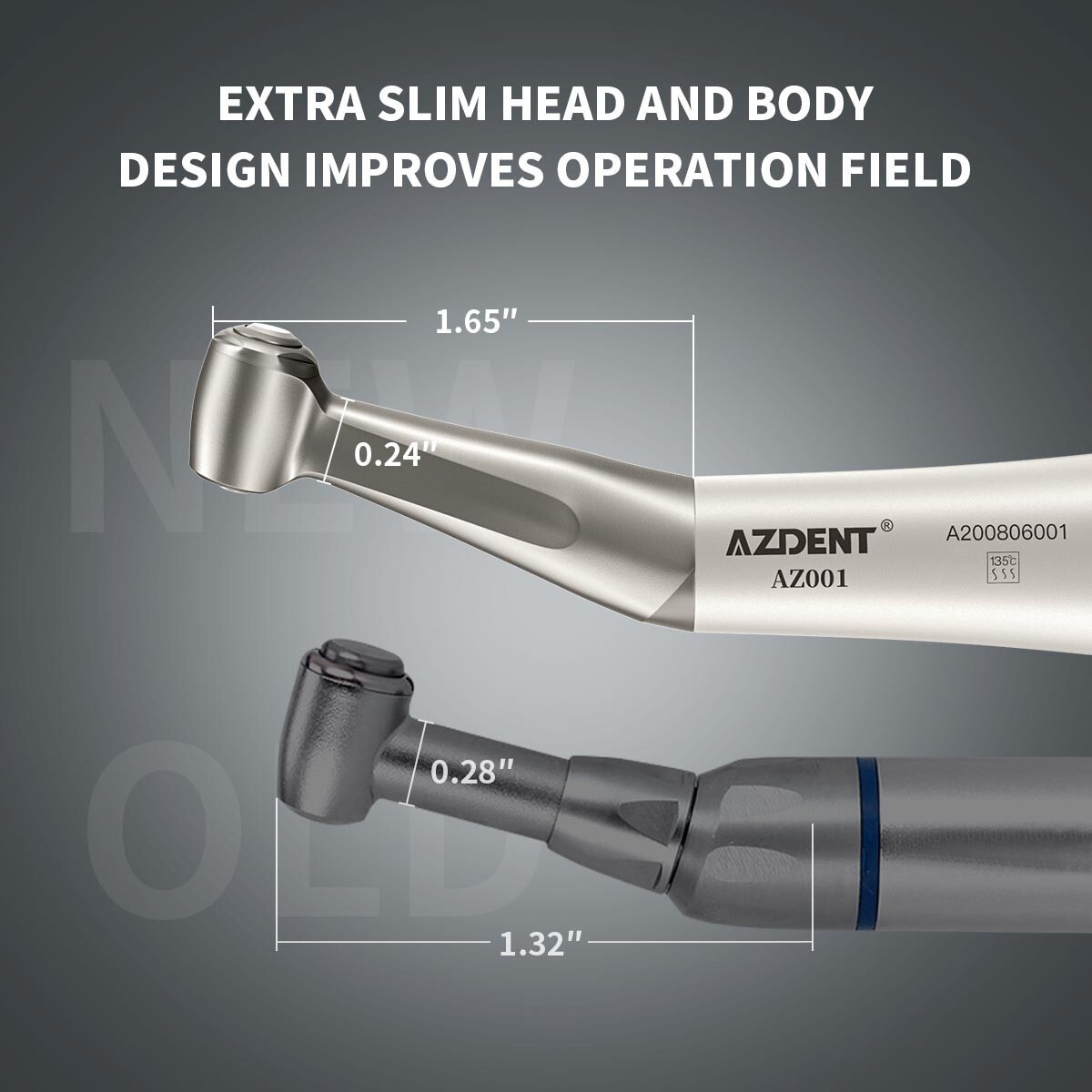 AZDENT Dental Handpiece Slow Low Speed Contra Angle Straight Air Motor 2/4Hole