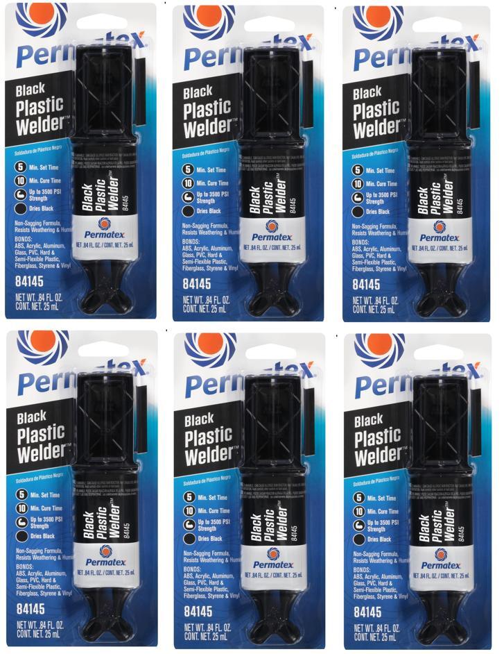 Permatex 84145 Permapoxy Fast Curing Black Plastic Weld 0.84 fl. oz. (Pack of 6)