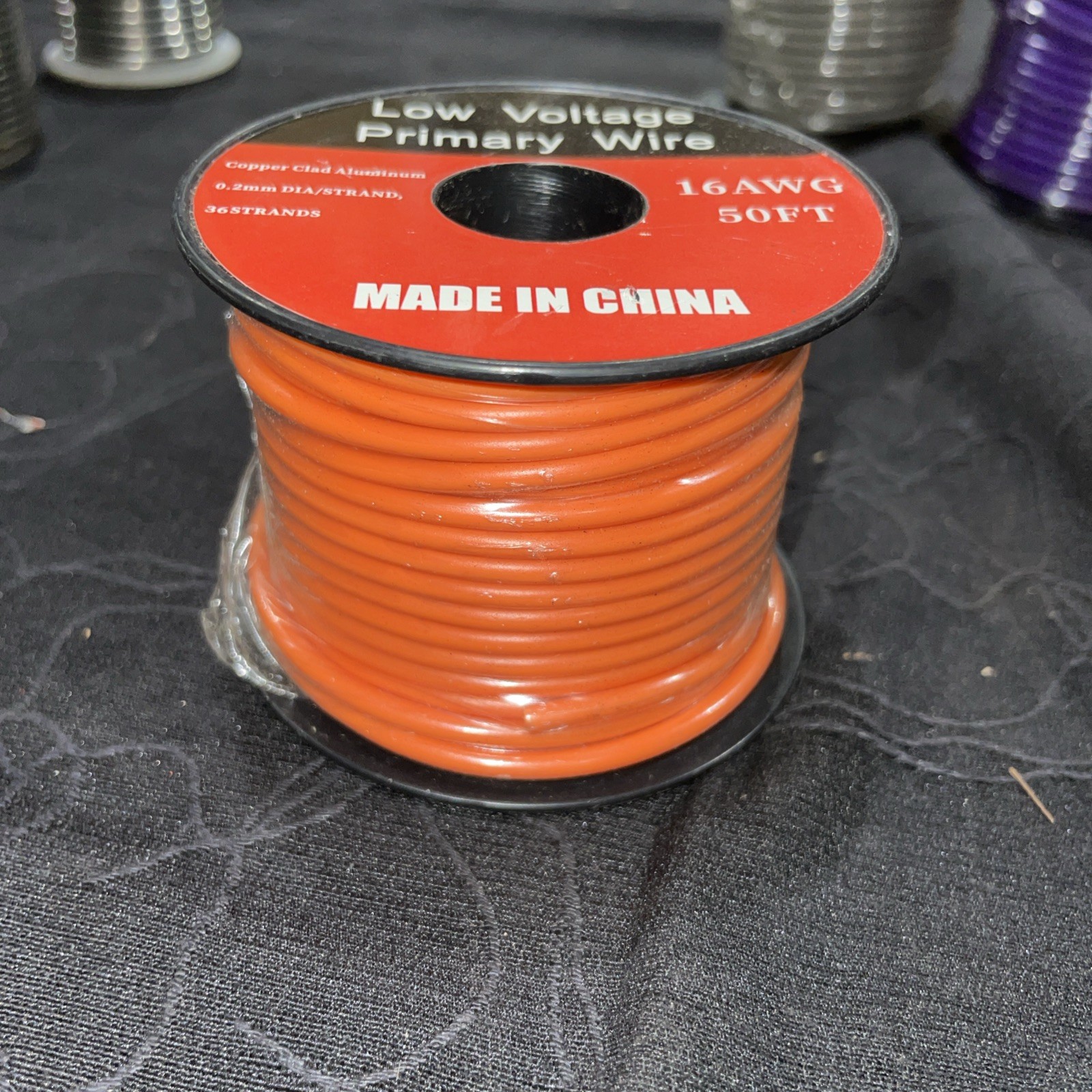 Low Voltage Primary Wire 16AWG 100FT Red Copper Clad Aluminum – Orange