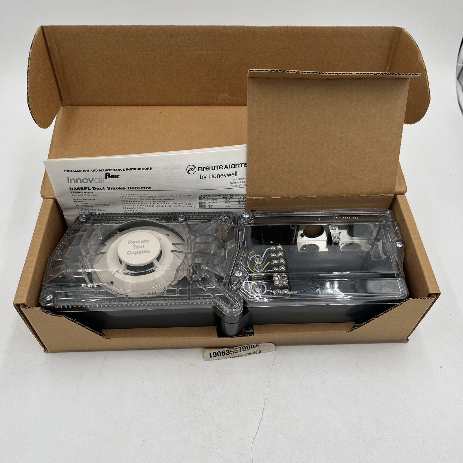 NEW!! Honeywell Fire-Lite Intelligent Non-Relay Duct Smoke Detector – D355PL