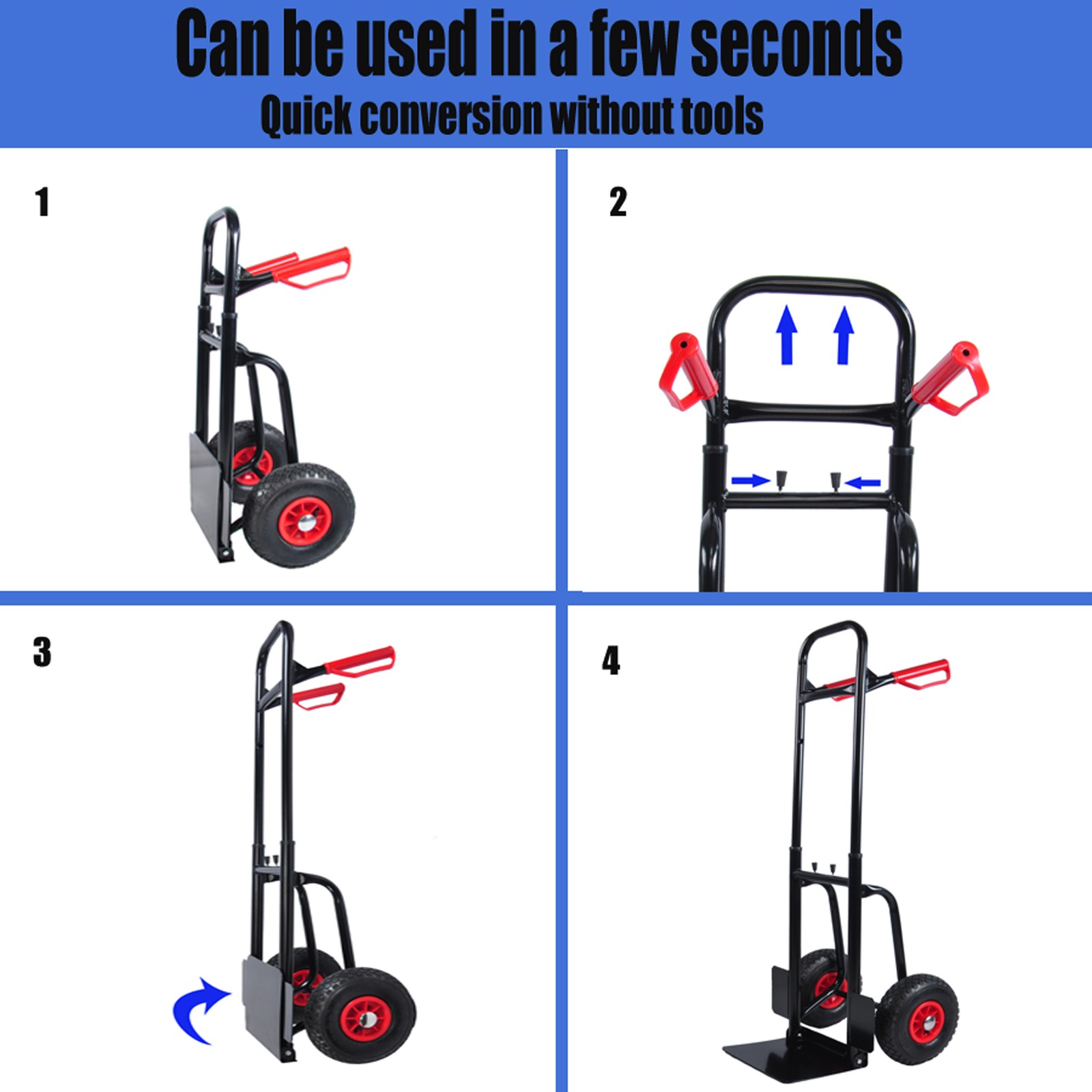 Manual truck with double handles 330 lb trolley for moving heavy platform truck