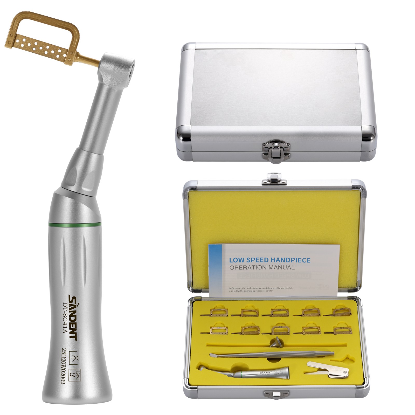 Dental 4:1 Reduction IPR Contra Angle Handpiece Interproximal Stripping Kit