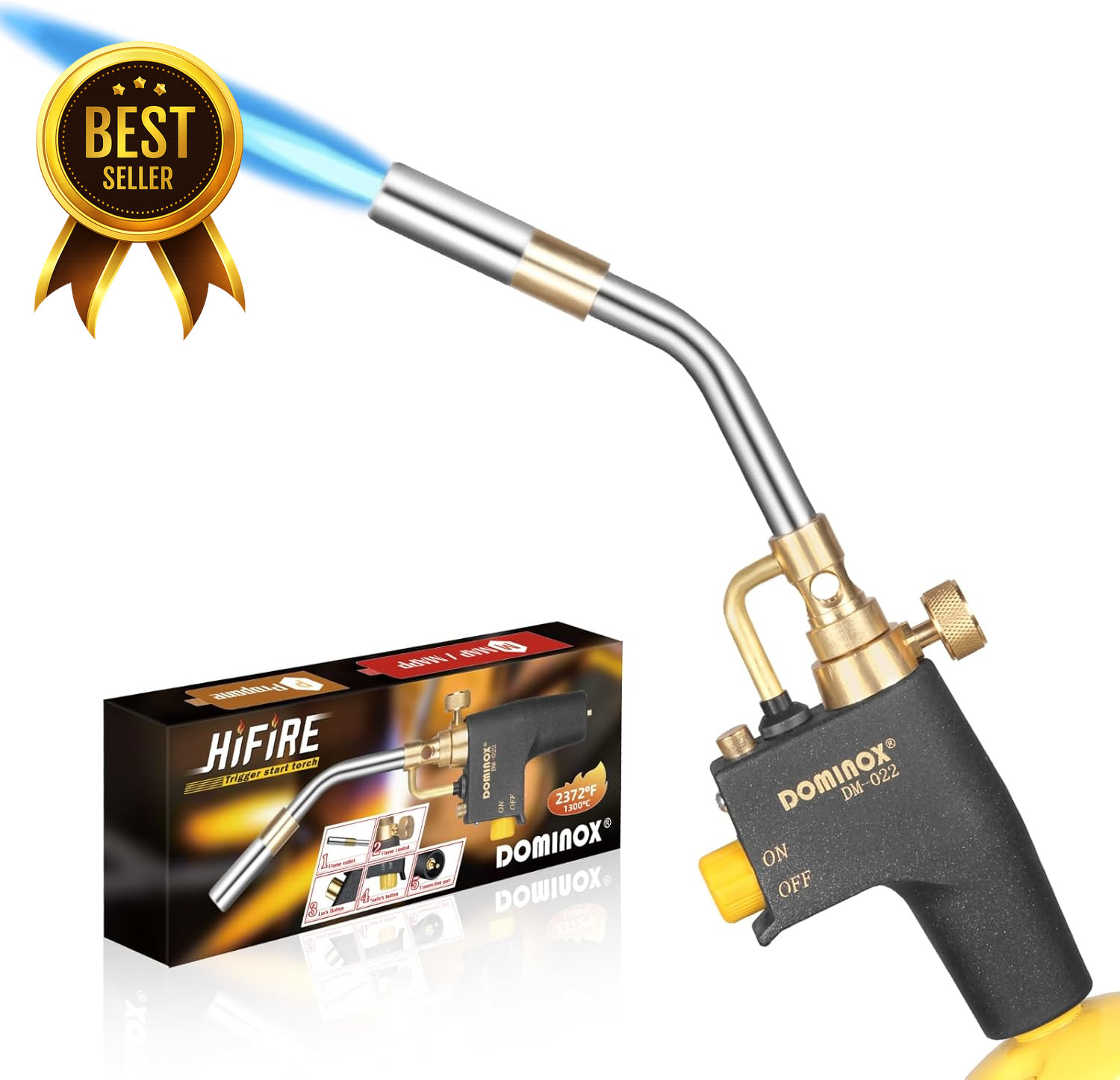 Propane MAP Gas Torch Head Trigger Start Soldering Welding Cooking Torch Kit