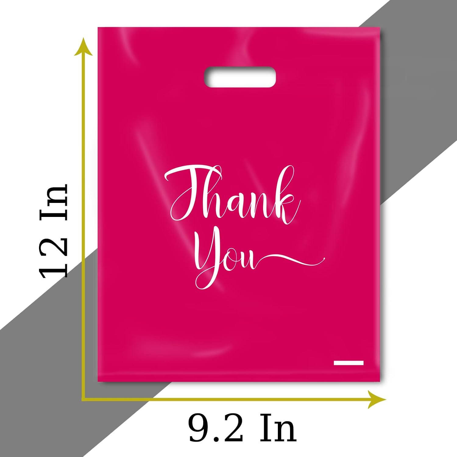 Thank You Bags, 100 Pack Bulk Plastic, Merchandise Bags for Packaging Products,