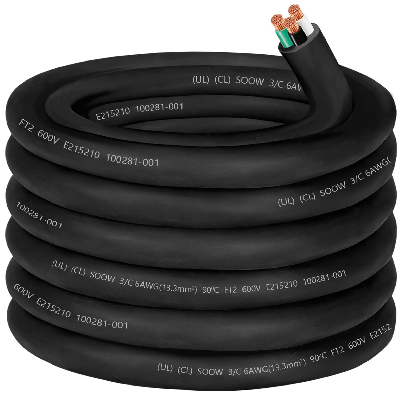 6/3 6 Gauge Wire SOOW Wire 3 Conductor 6 Gauge Electric Portable Power Cable …