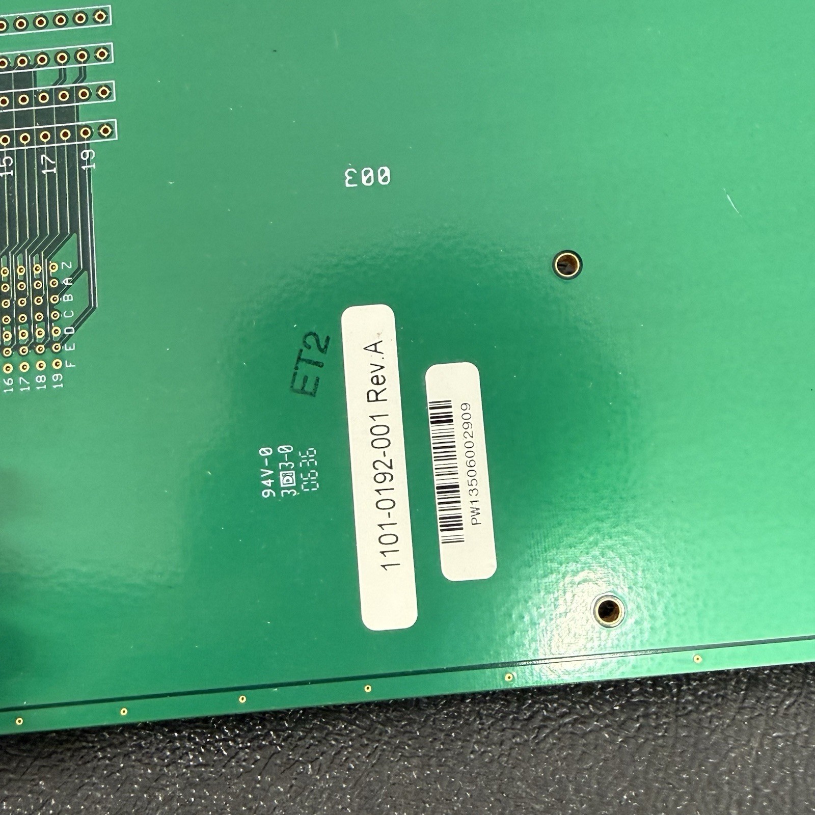 Test Station Interface Board 1101-0192-001 Rev A CPCVOA SMA Ports