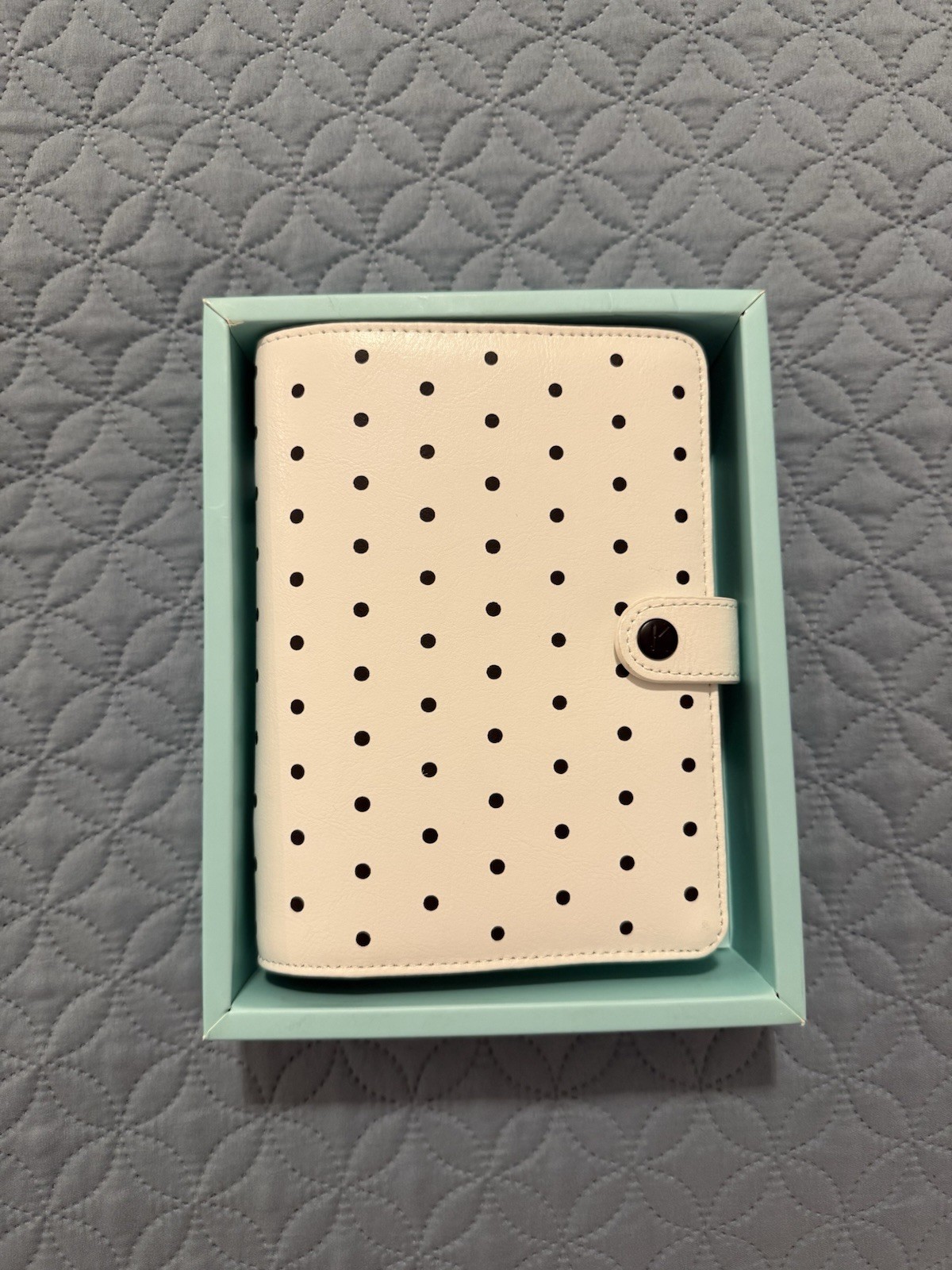 Kikki.K Medium (Personal Size) Ring Planner, White With Black Polka Dots