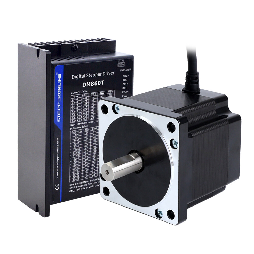 1 Axis Nema 34 Stepper Motor 680oz.in 86x78mm Φ14mm D-cut & Driver DM860T Kit