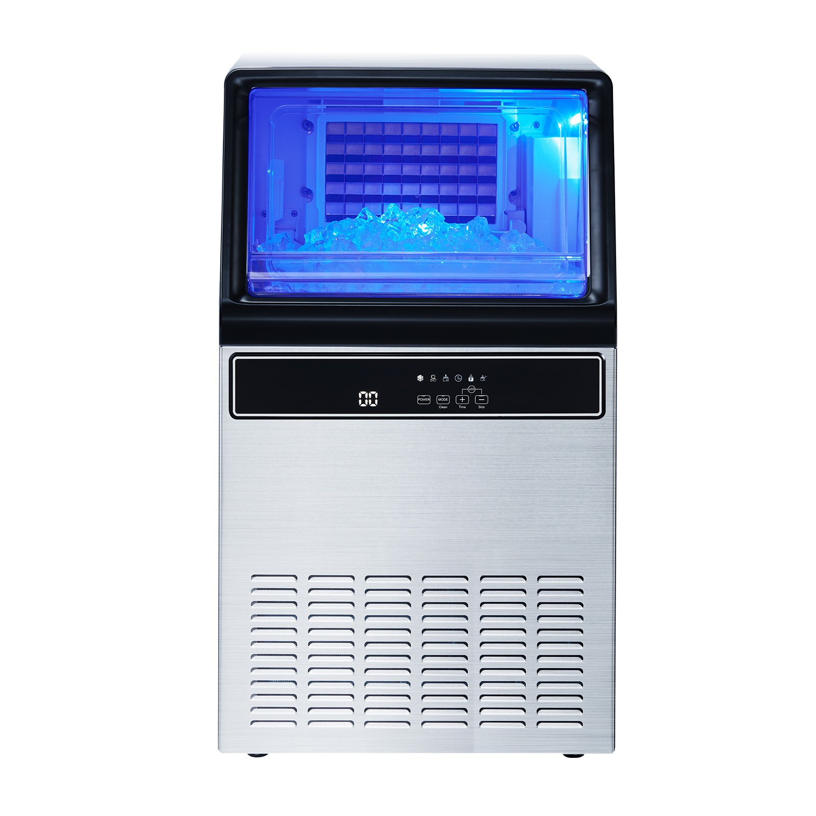 Uimoso 130Lbs Commercial Ice Maker Bar Restaurant Ice Cube Machine 33Lb Storage