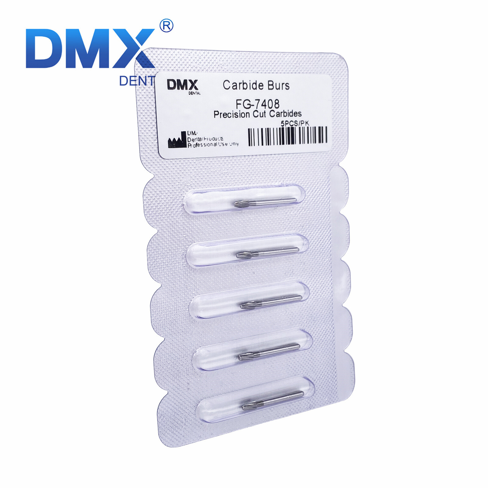DMXDENT Dental Tungsten Carbide Burs Trimming&Finishing Egg Football FG7408 5Pcs
