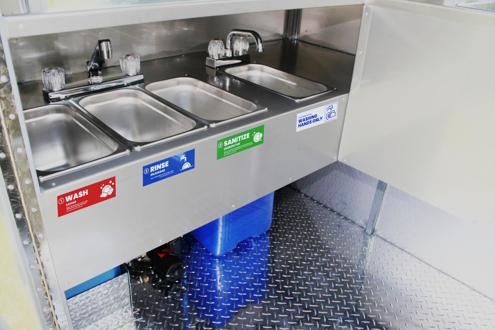 Hand Wash Only Sign – Peel & Stick Label for Commercial Kitchen, Restaurant Use,