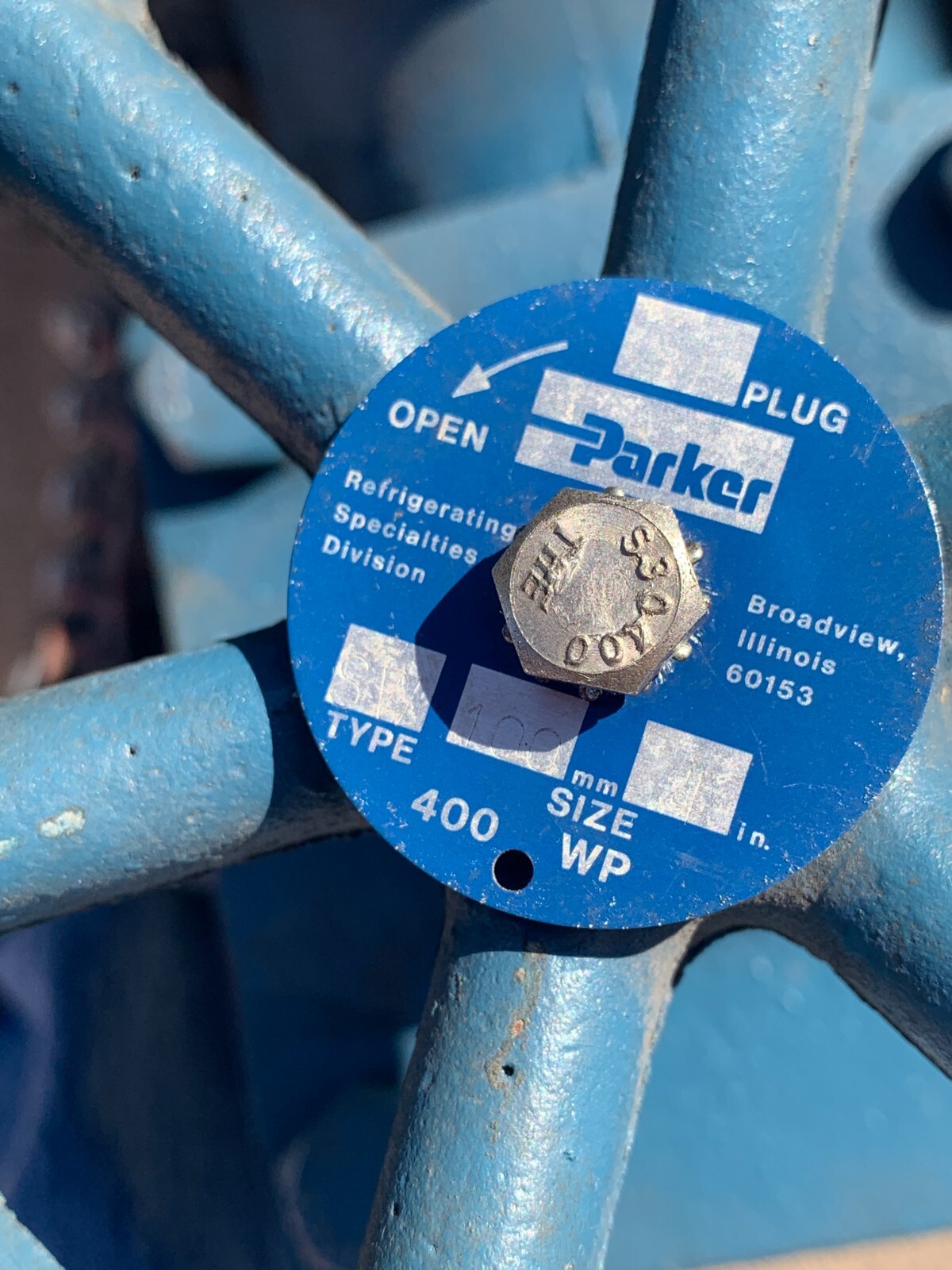 Parker Shut-Off Valve SW 100mm 4 IN 400 WP R/S Division
