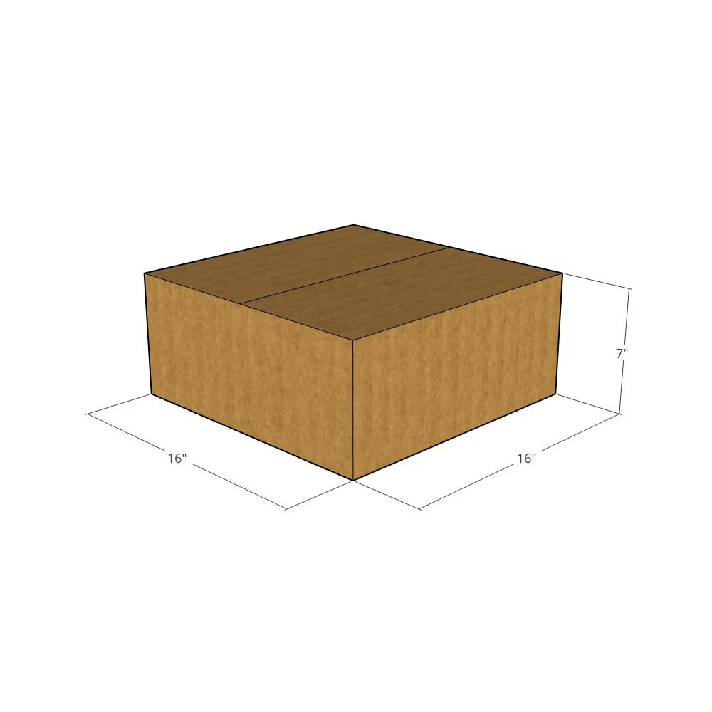 5 16x16x7 Kraft Brown Corrugated Shipping Boxes 32 ECT Single-Wall New