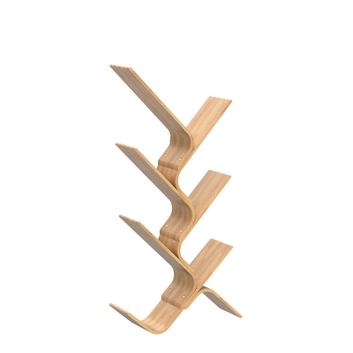 Briteman 6-Tier Floor Bamboo Tree Modern Standing Bookcase Office Book Storage