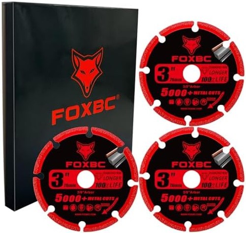 FOXBC 3 Inch Diamond Cut Off Wheel with 5000+ Metal Cutting on Rebar, Stainle…
