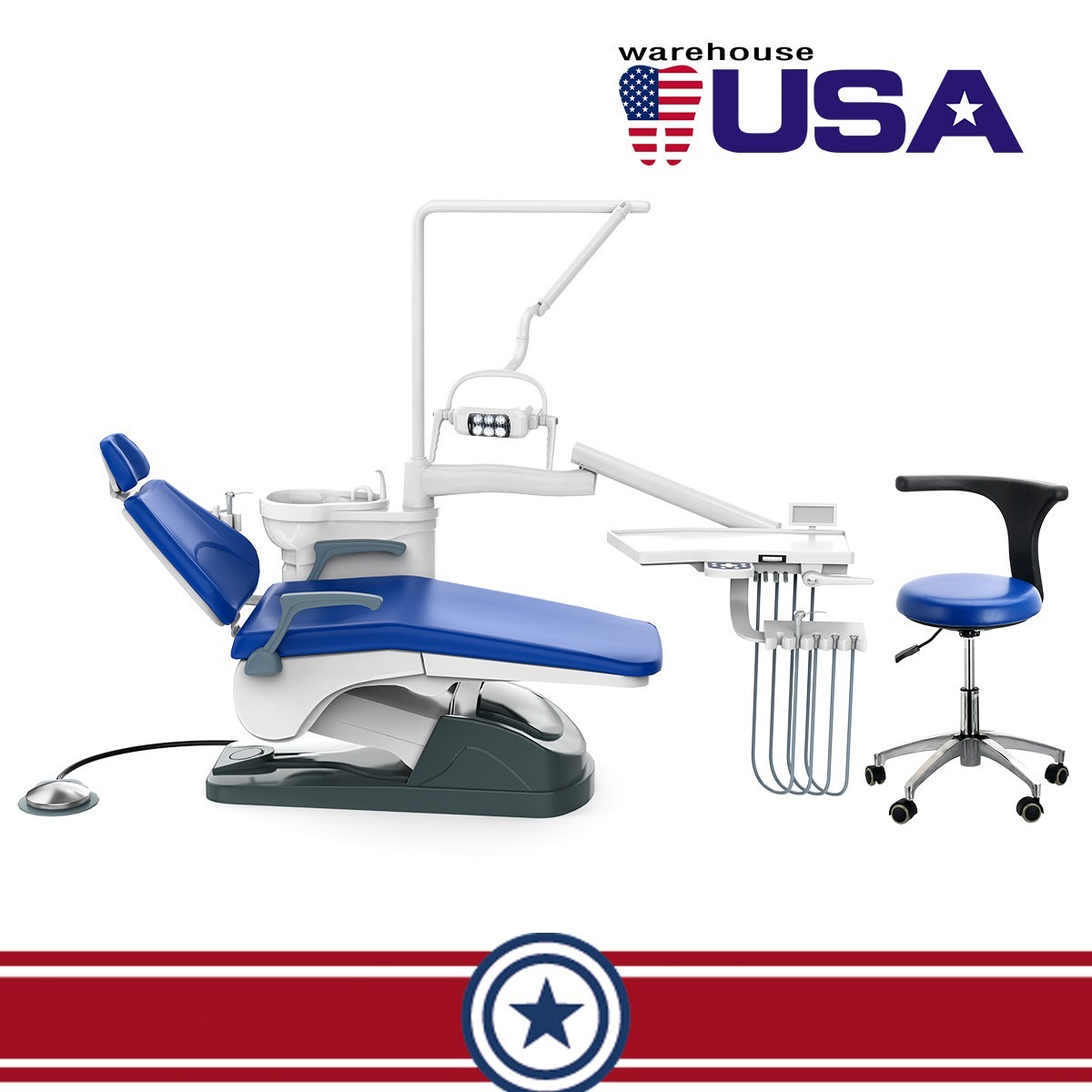 Dental Unit Surgery Chair Computer Controlled DC Motor&Stool TJ2688-A1 110V