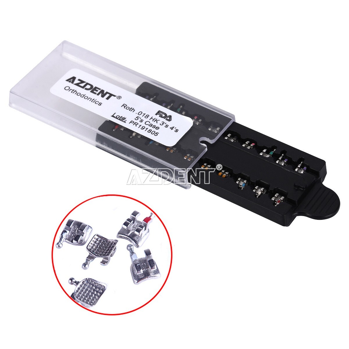 AZDENT Dental Orthodontic Bracket metal Braces Mini Roth .018 3-4-5 Hooks 20Pcs