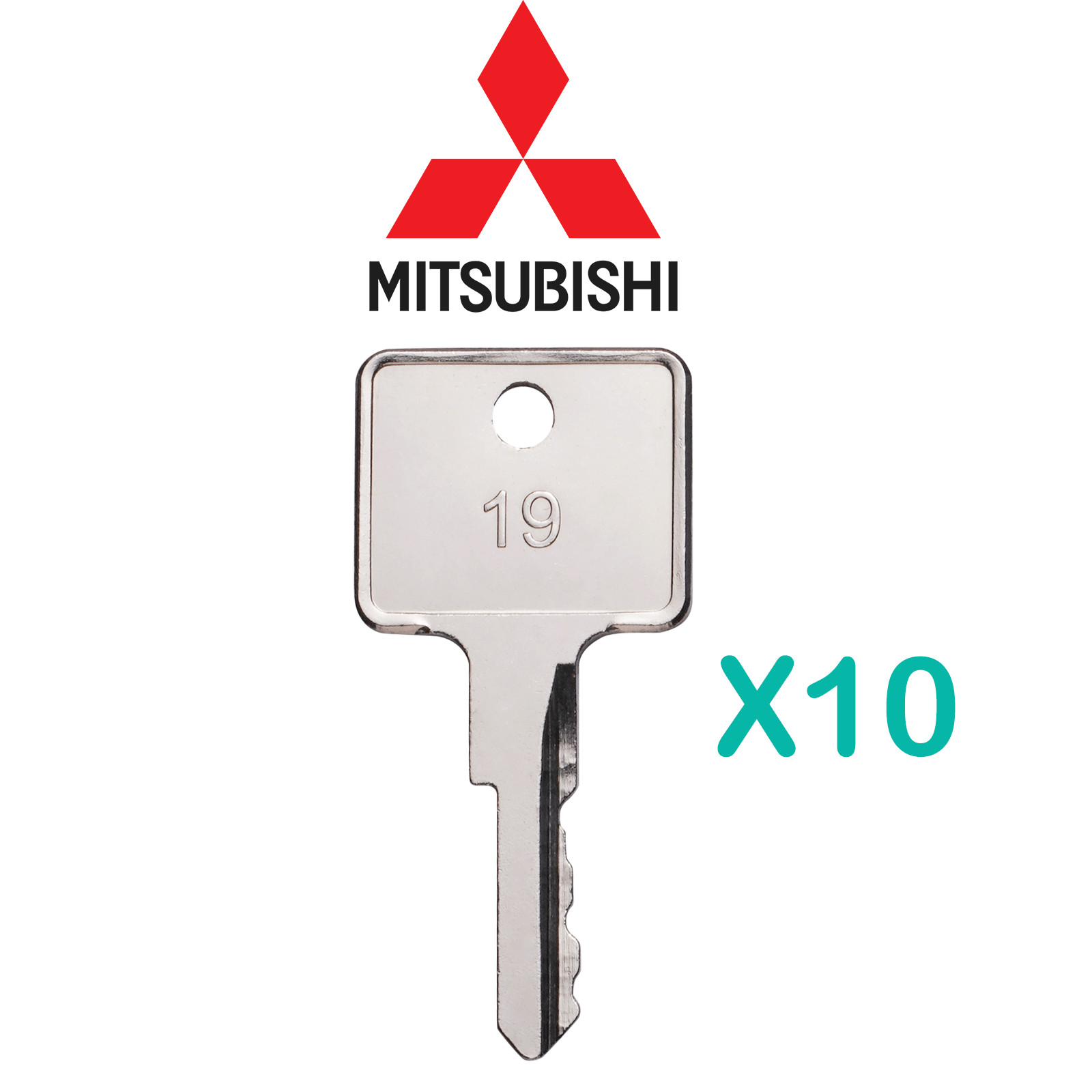 10 For Caterpillar Mitsubishi Forklift Ignition Keys Replaces Keys Marked 123243