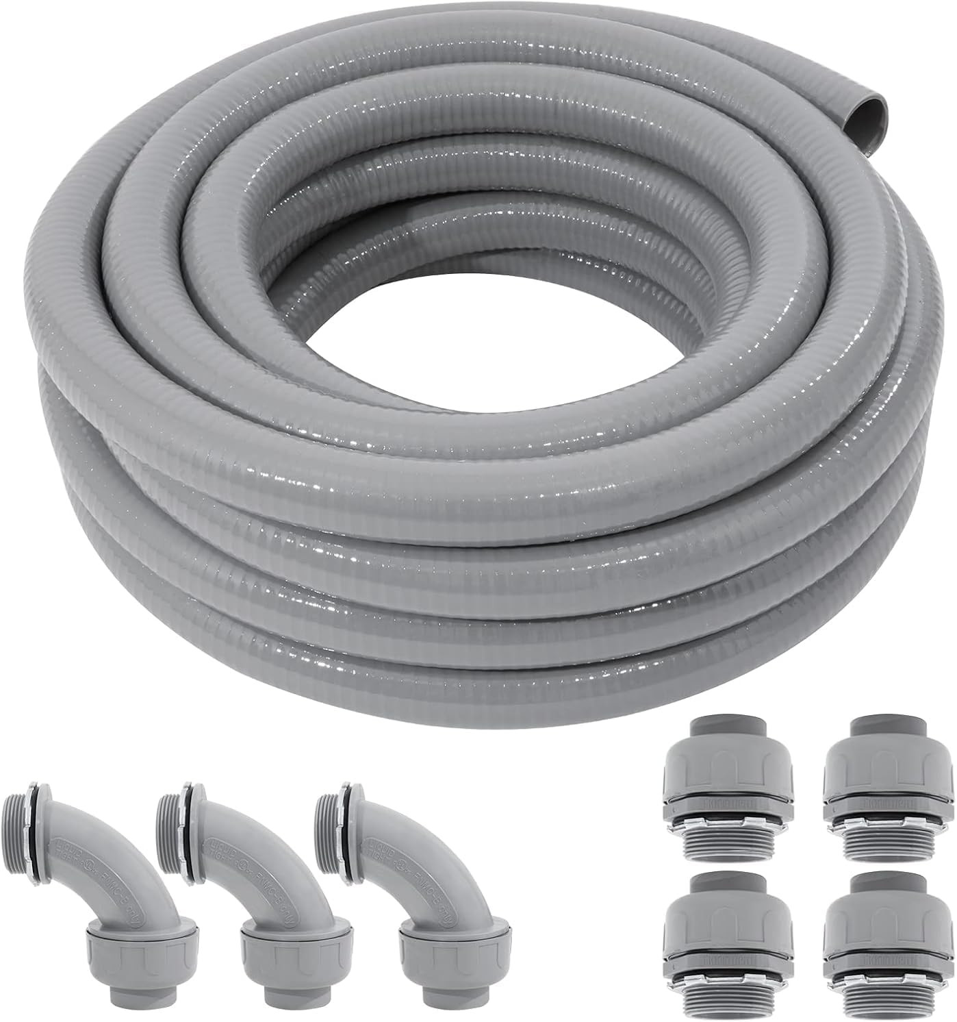 Liquid-Tight Conduit and Connector Kit,Flexible Non Metallic Liquid Tight Electr