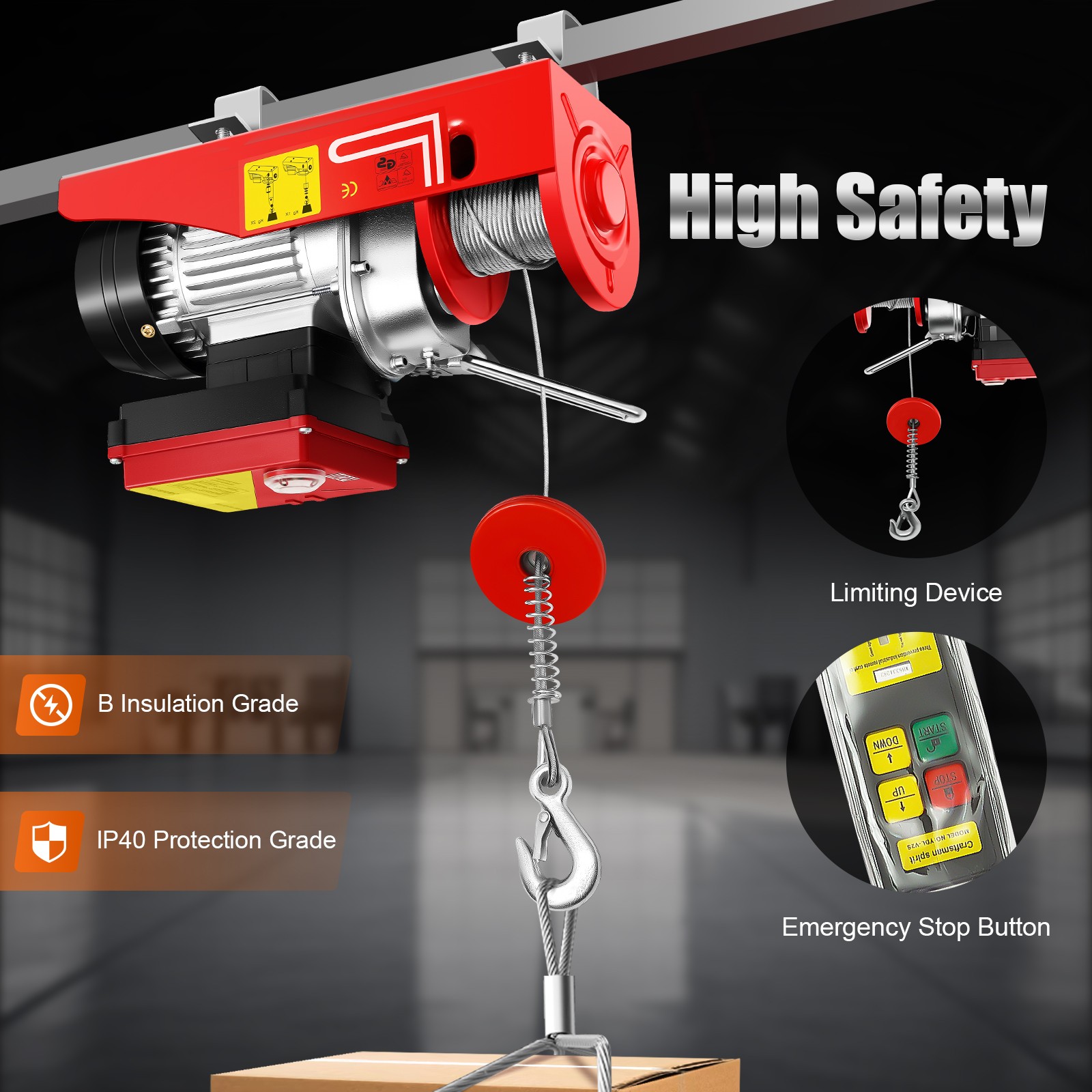 Electric Hoist Factories Warehouses Electric Lifting Hoist & Remote Control