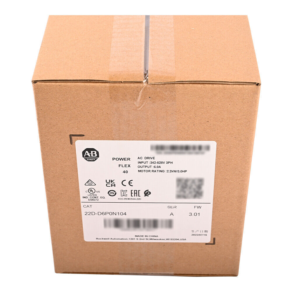 New Allen-Bradley 22D-D6P0N104 PowerFlex 2.2kW 3Hp AC Drive Free Shipping