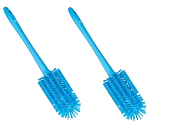 2x One-Piece Pipe Brush, 16″ Long, 3.1″ Round – Medium, Blue (5382803) Vikan