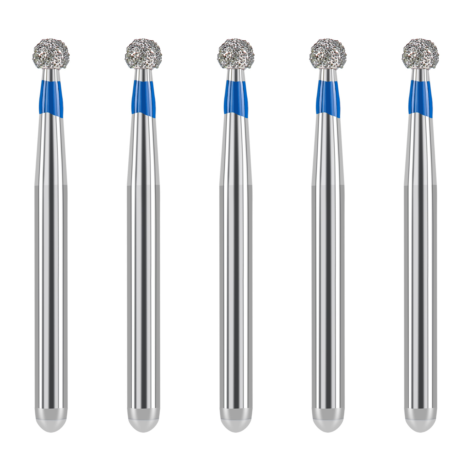 JMU Dental FG Diamond Burs for High Speed Handpiece, Medium Grit Round Bur 5pcs