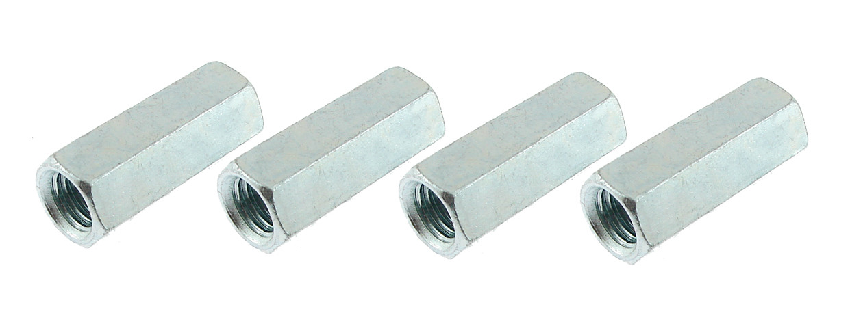 4 Pack 1/2″-13 x 1-3/4″ Long Hex Coupling Nut with Zinc Plate CN-500-13-1.75-Z