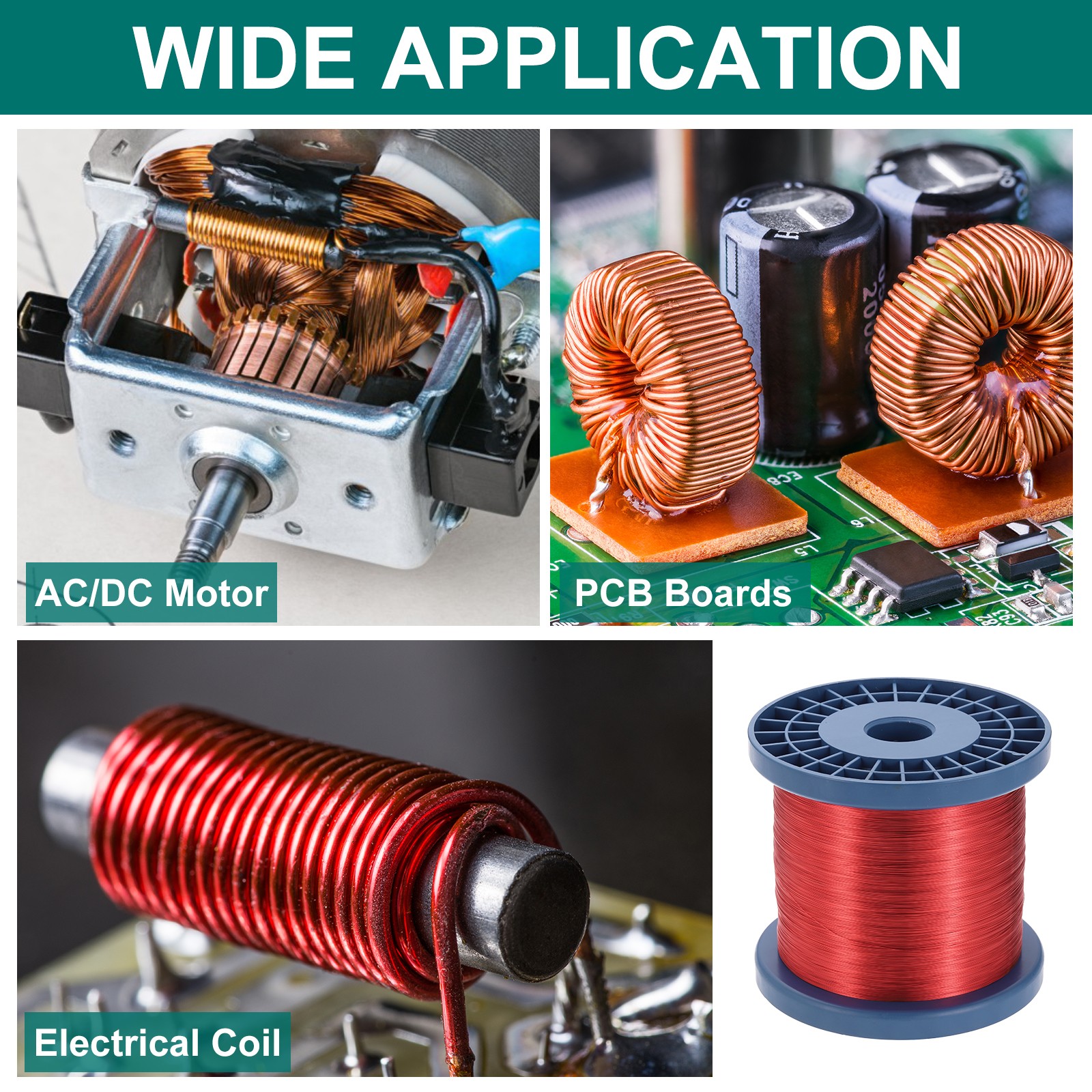 32 AWG Magnet Wire, 32 Gauge 48 oz Enameled Copper Wire, 155C(311F) Red