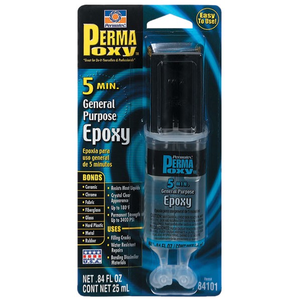 Permatex 84101 PermaPoxy 5 Minute General Purpose Epoxy, 0.84 oz.