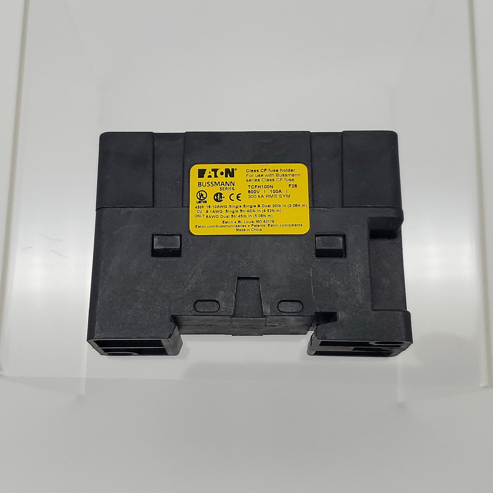 Bussmann TCFH100N Fuse Block 1 Pole 61 to 100A 600V Box Lug Non Indicating