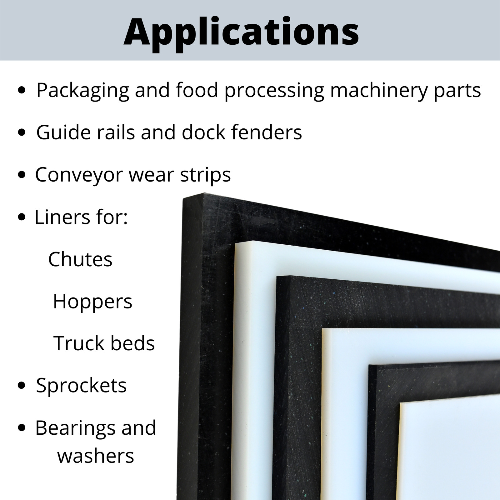 BuyPlastic Repro Black UHMW Polyethylene Plastic Sheet 3/16″ x 12″ x 12″