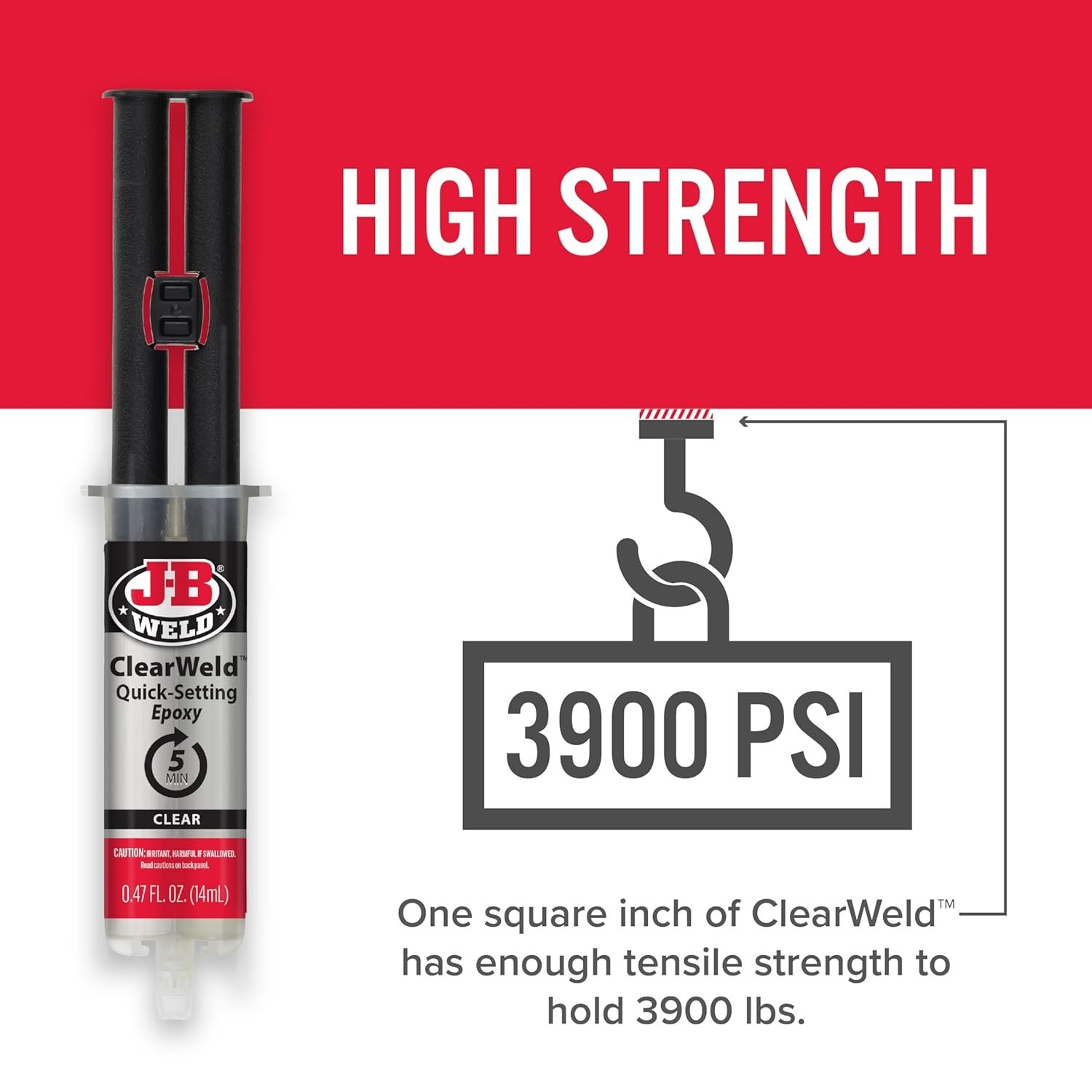 ClearWeld 5 Minute Epoxy, Clear, 14ml w/Static Mixer, 50114H